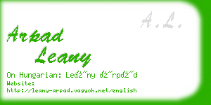 arpad leany business card